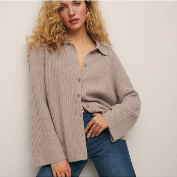 Reformation Fantino Cashmere Cardigan Size Large - Picture 1 of 6